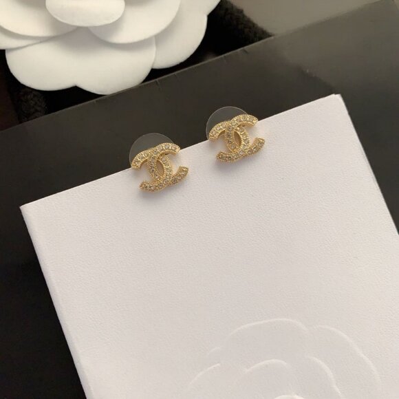 CHANEL classic double C stud earrings - Picture 1 of 5